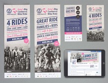 Pedal Power – Amy’s Big Canberra Bike Ride branding, flyer, poster and social media design